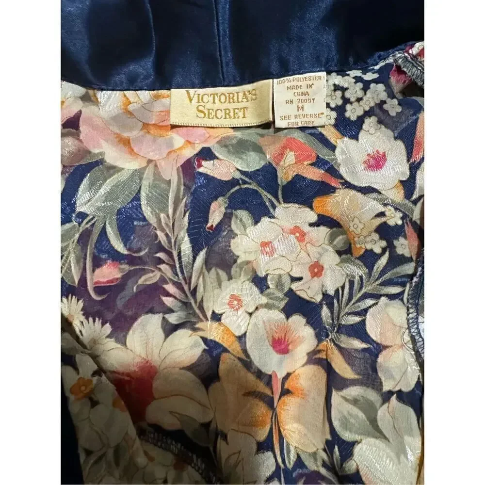 Vintage Victoria Secret 90’s floral sheer loungewear crop top M